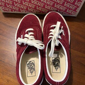 Red Corduroy Vans Women Size 7